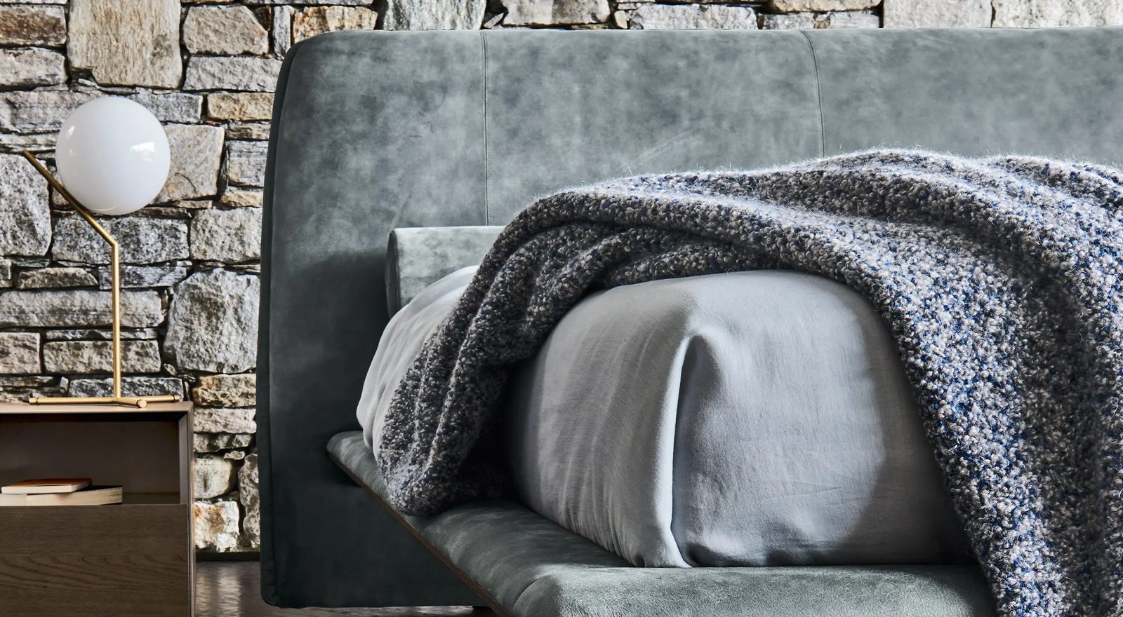 Sangiacomo Peplo upholstered headboard, close-up